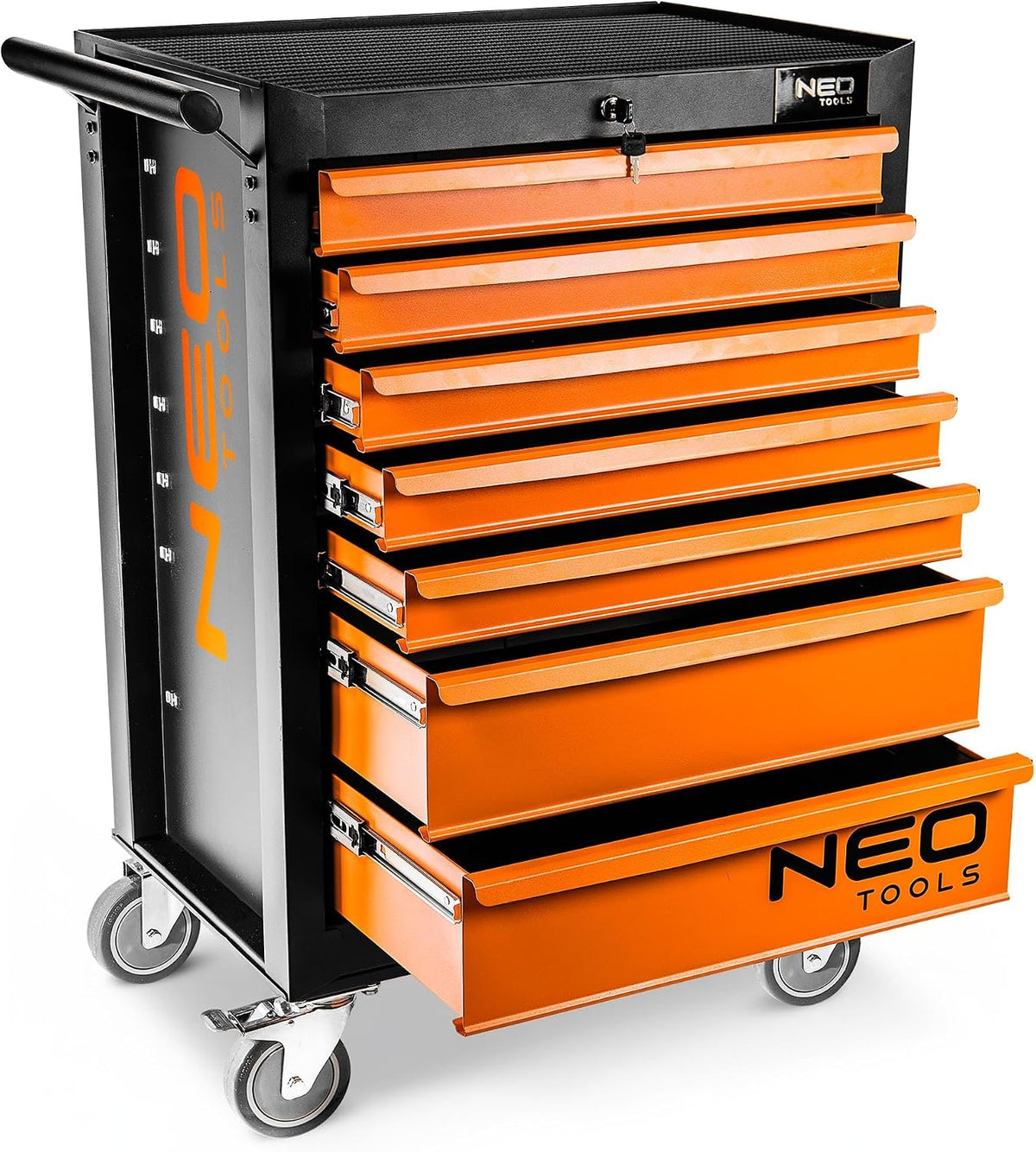 armoire NEO TOOLS, Noir/Orange, 84-222 Servante d'atelier noir orange