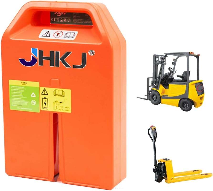 JHKJ batterie, 24 V, 20 Ah, 36 Ah, 48 V, 000 W, Orange/Rouge, Lithium-Fer-Phosphate LiFePO4 /, LiFePO4 pour transpalette électrique 1 (PTE15N)