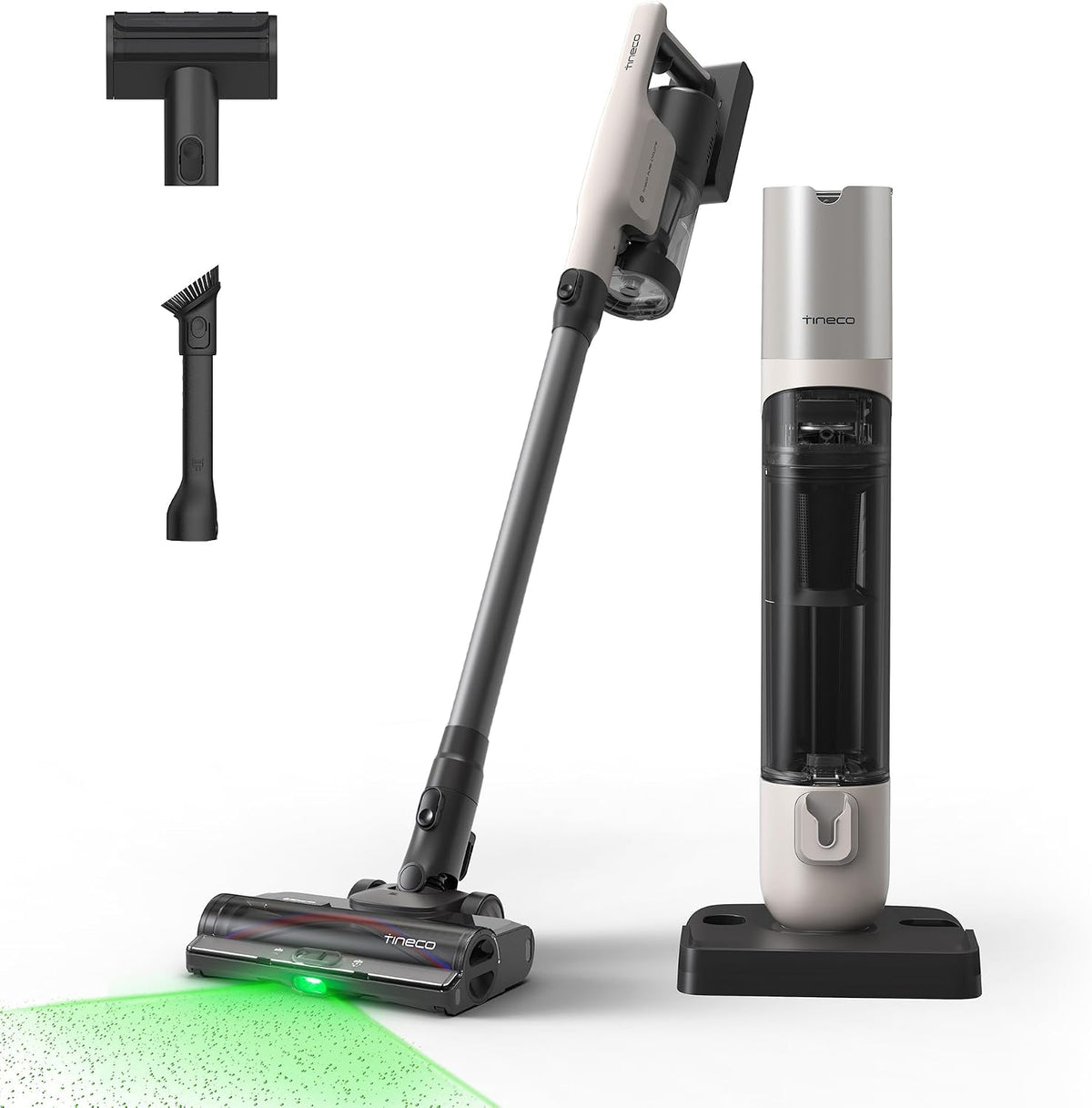 Tineco Aspirateurs balais et balais électriques, 2,5 L, Blanc/Noir, Pure One Station 5 Pro Aspirateur Auto-Vacuum Base 100Min 200AW