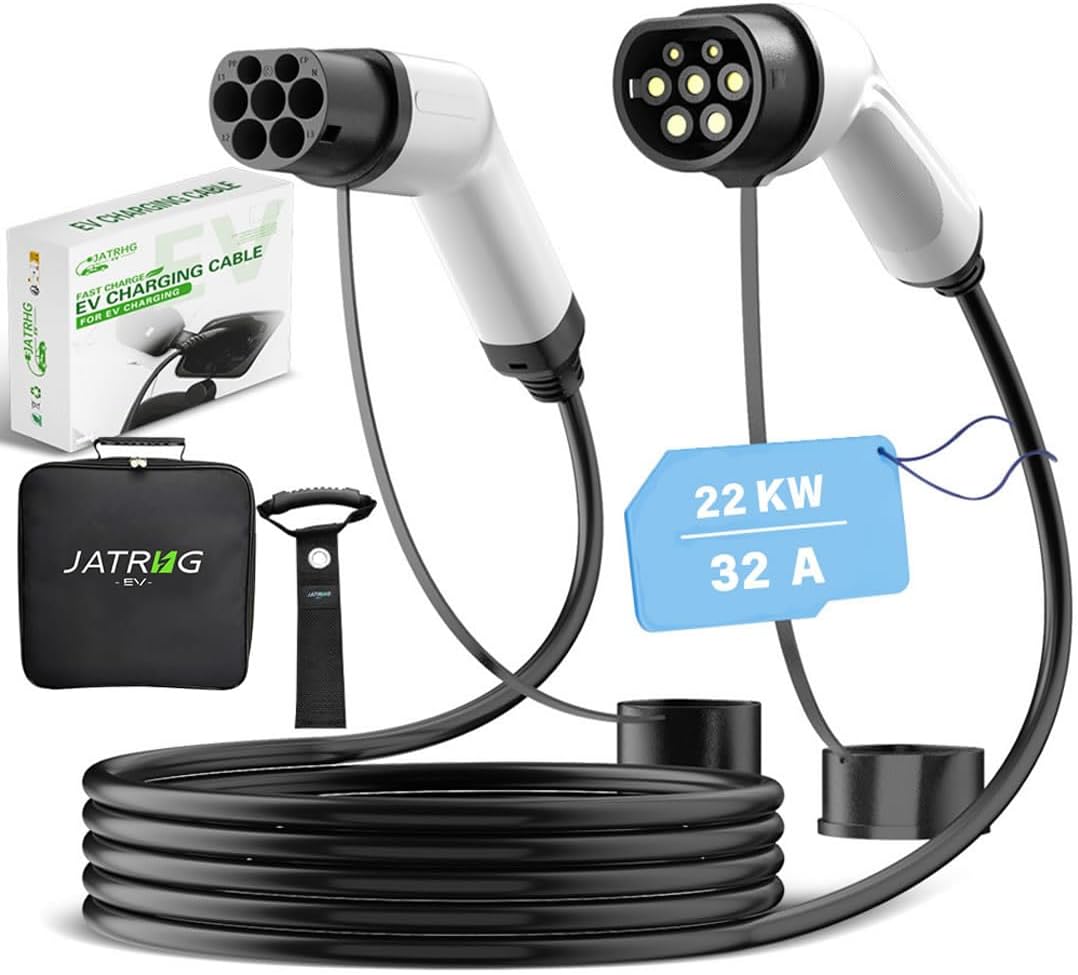 JATRHG Chargeurs de batterie, 22KW, 15 m, Noir/Gris