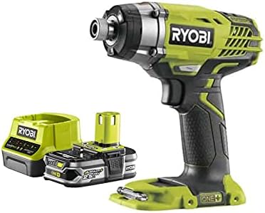 RYOBI visseuse à choc, 18 V, 2.5 Ah, Jaune/Gris, Pack One+ R18ID3-0 - 1 Batterie - 1 Chargeur rapide RC18120-125