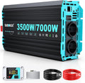 SUDOKEJI convertisseur de tension, 3500 W, 7000 W, 12 V, 230 V, Noir/Bleu, Onduleur / À Onde Sinusoïdale Pure