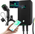astoneves Stations de charge, 7KW, 6 m, Noir/Gris, Borne de Recharge véhicule électrique Wallbox avec app et câble TPU