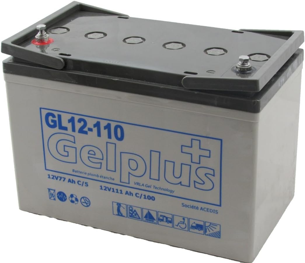 Acedis Acedis, Gris/Noir, Batterie à décharge Lente Gel Plus 110 amp