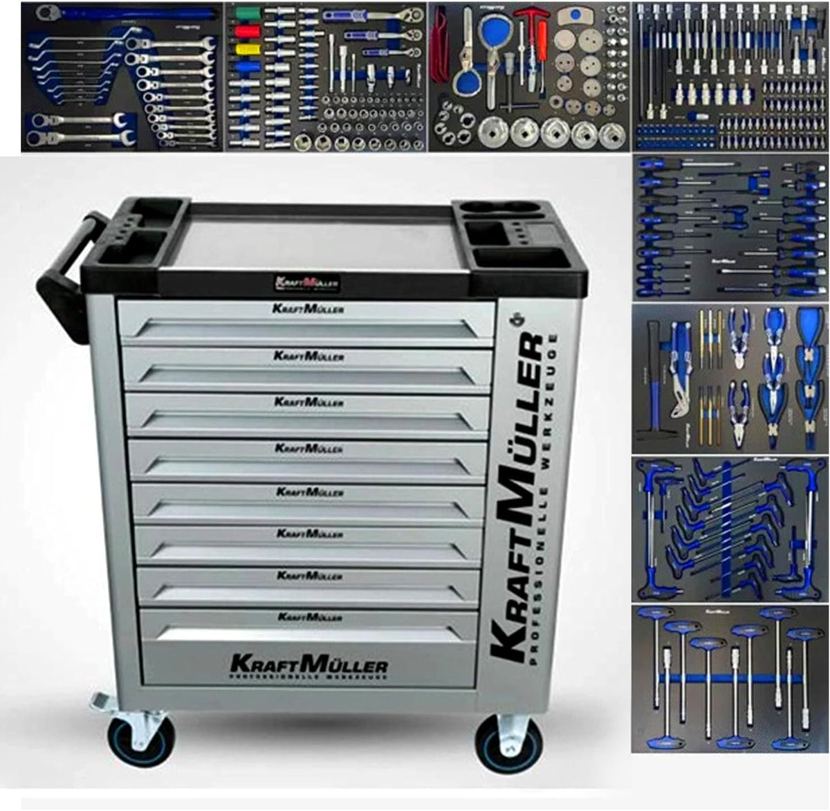 BM TOOLS armoire, Gris/Bleu, Kit Extraction Filtre à Huile