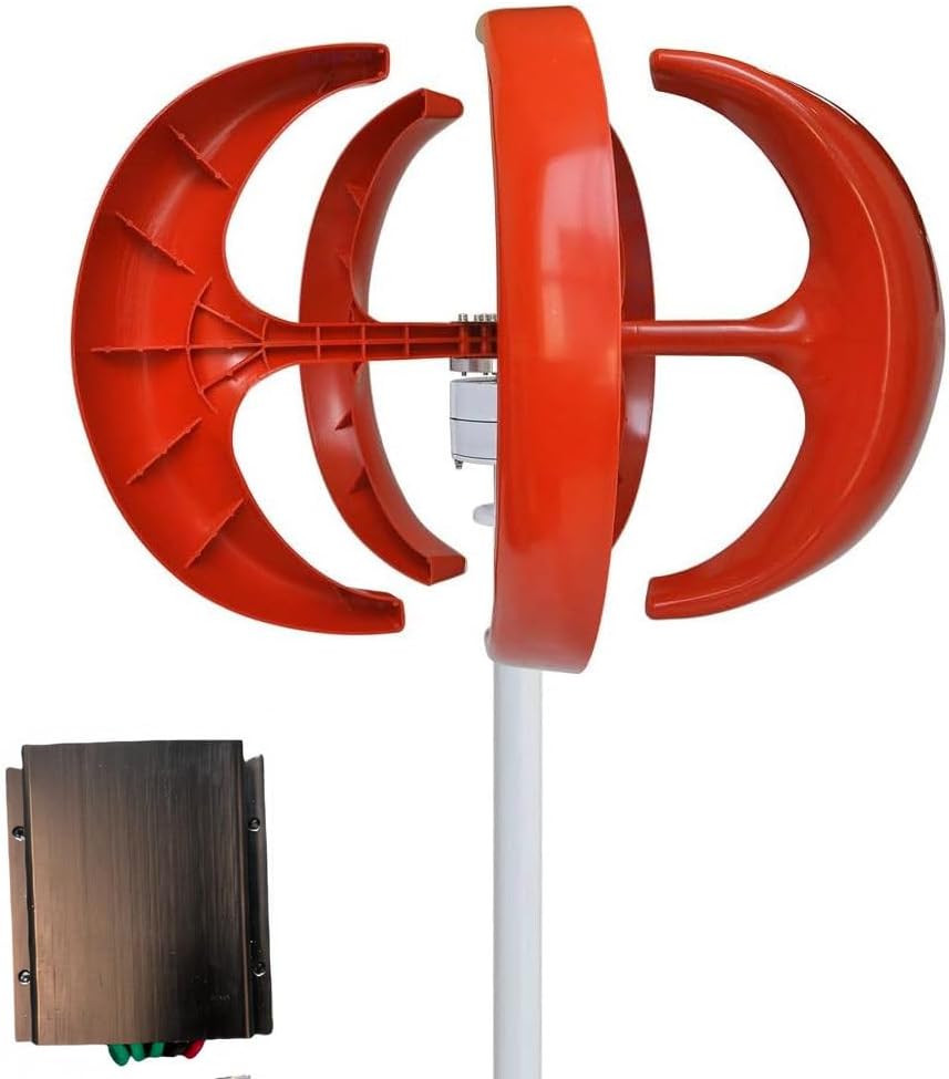 Groupe groupe électrogène, 200 W, 12 V, 24 V, Rouge/Blanc, électrogène éolien Vertical 1 - Silencieux, Aimant Permanent /