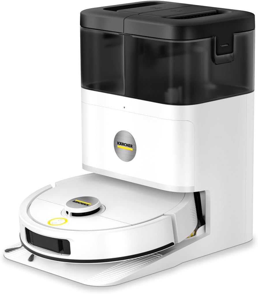 KÄRCHER robot aspirateur, Noir/Blanc, RVM 4 Comfort Extra -Laveur avec Pads Microfibres rotatifs relevables