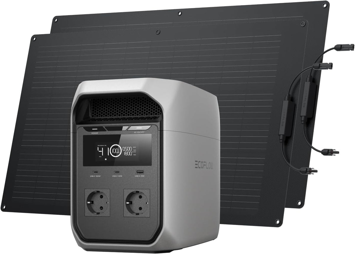EF ECOFLOW panneau solaire, 1024 Wh, 100 W, Noir/Gris, DELTA 3 Classic et flexible *2