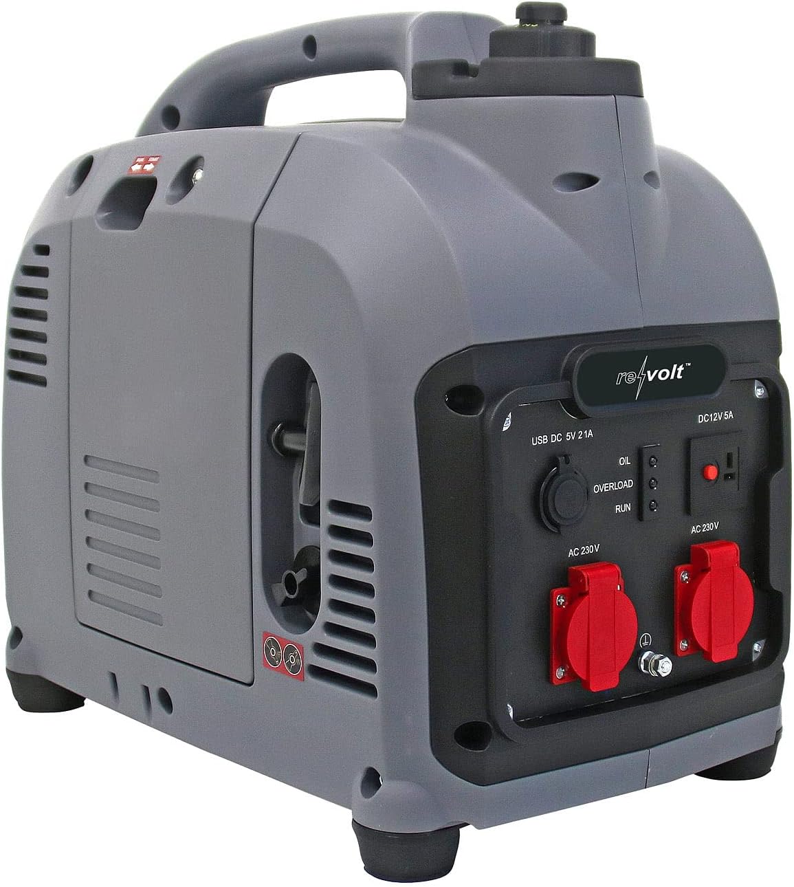 revolt groupe électrogène, 2000 W, 230 V, Gris/Noir, mobile à essence avec 2 prises [ ]