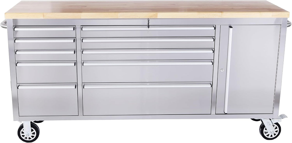 Ondis24 Établis, 198 x 49 x 95 cm, Argenté, roulettes, établi mobile, non équipé (Argent