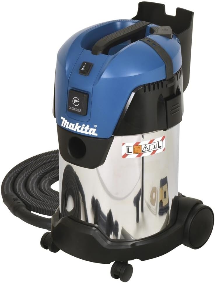 Makita Pistolets de soufflage pneumatique, 30 L, 1000 W, Noir/Bleu, Aspirateur industriel 210 mbar - VC3011 L