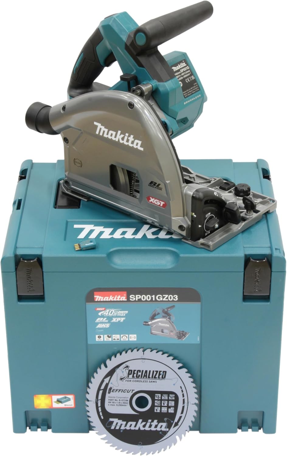 Makita Scies plongeantes, 165 mm, 40 V, Bleu/Gris