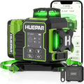 Huepar Traceurs de ligne laser, Vert/Noir, Niveau Laser Chantier Autonivelant 360°x3