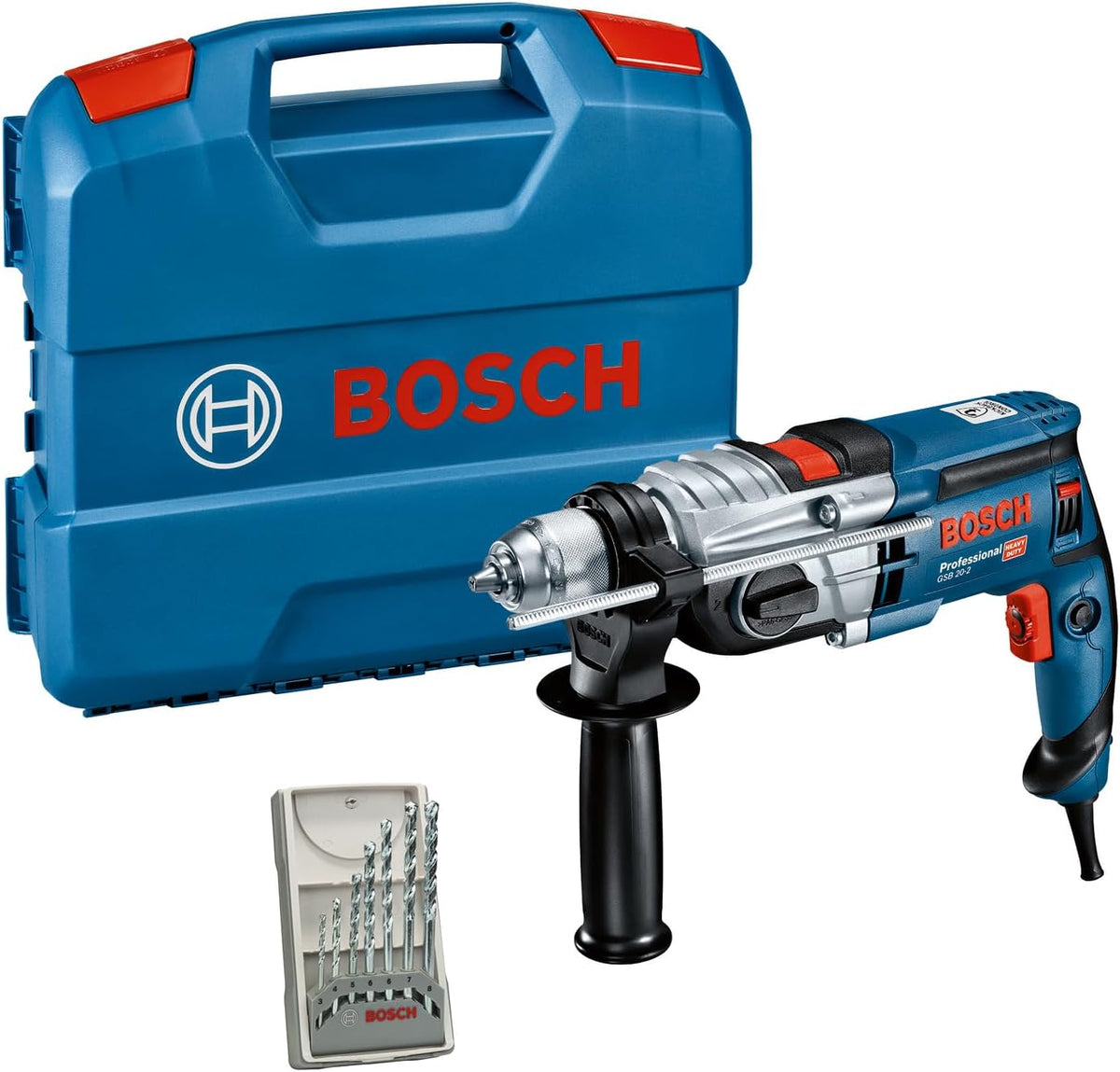 Bosch Professional Perceuses à percussion, 850 W, 000 tr/min, Bleu/Gris, perceuse à percussion GSB 20-2 (puissance