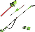 Greenworks Taille-haies, 40 V, 2 Ah, Vert/Gris, perche et taille-haie perche, taille-haie avec batterie/chargeur