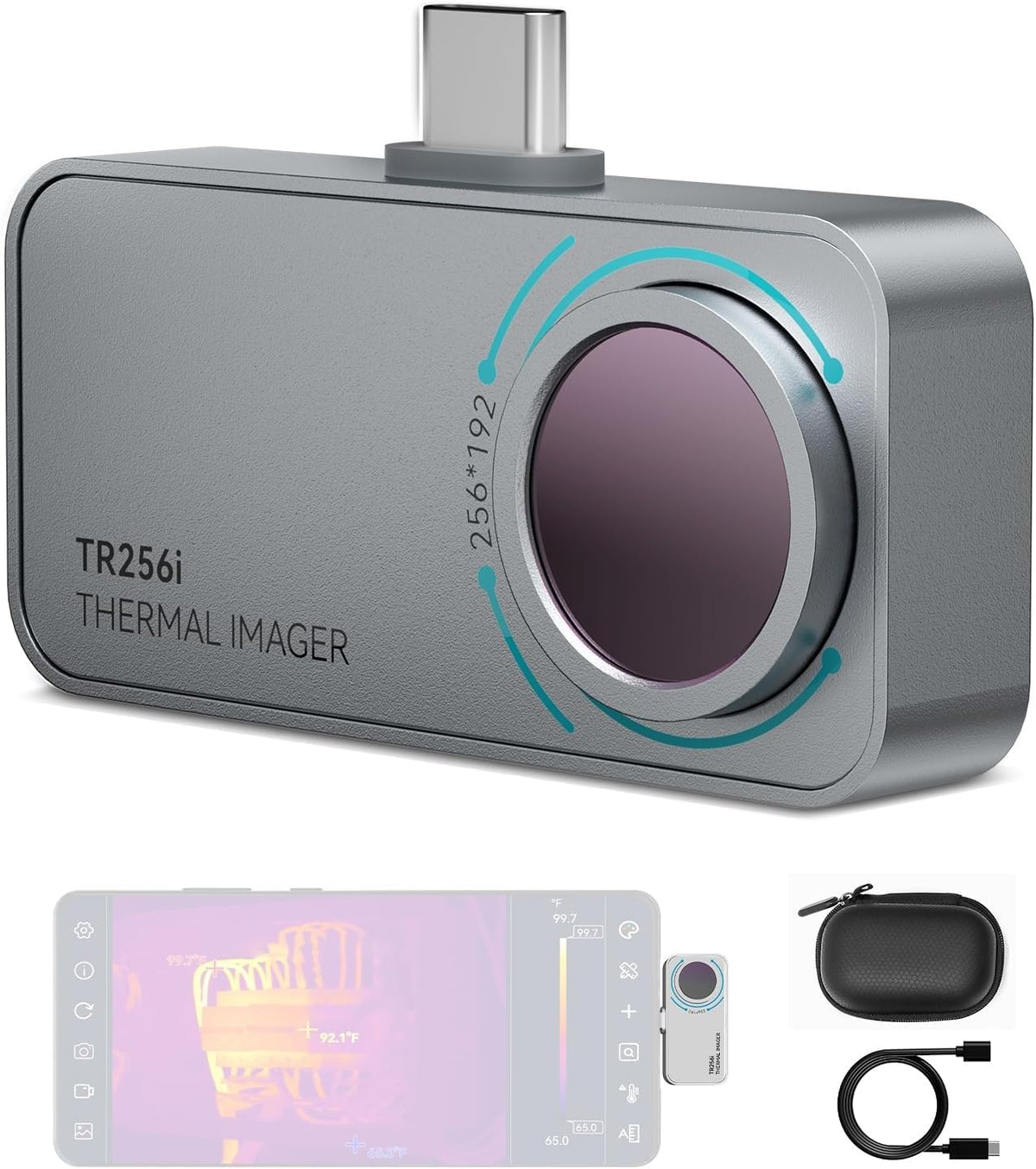 Mileseey Imageurs thermiques, 256 x 192, Gris/Rose, TR256i Caméra d'imagerie Thermique pour Android
