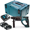 Makita Marteau perforateur, 18 V, 2x6,0, Bleu/Noir, Perforateur burineur SDS-Plus 2J LXT ( Ah) en MAKPAC - DHR202RGJ