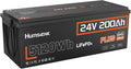 HumsiENK batterie, 24 V, 200 Ah, Noir/Gris, Lithium à Décharge Lente pour Camping Car, Panneau Solaire, Bateaux Bass