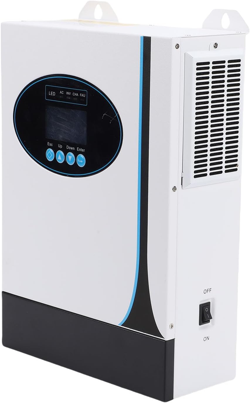 FTVOGUE onduleur, 1200 W, Fer, SUS, ABS, Blanc/Noir, Solaire Hors Réseau, Onde Sinusoïdale Pure avec Technologie MPPT et Télécommande