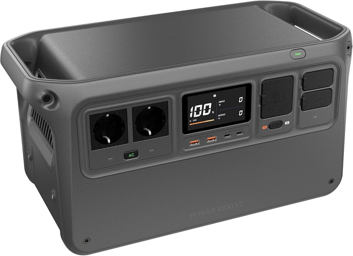 DJI groupe électrogène, 1024 Wh, 2600 W, Noir/Gris, Power 1000 V2 Station d'alimentation portable, charge rapide en 37 minutes