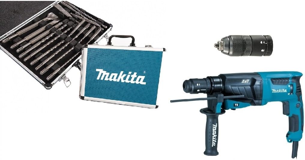 Makita Marteaux perforateurs, 550 W, Bleu/Gris, Perforateur burineur SDS+ avec coffret D-42444 - HR2631FT12