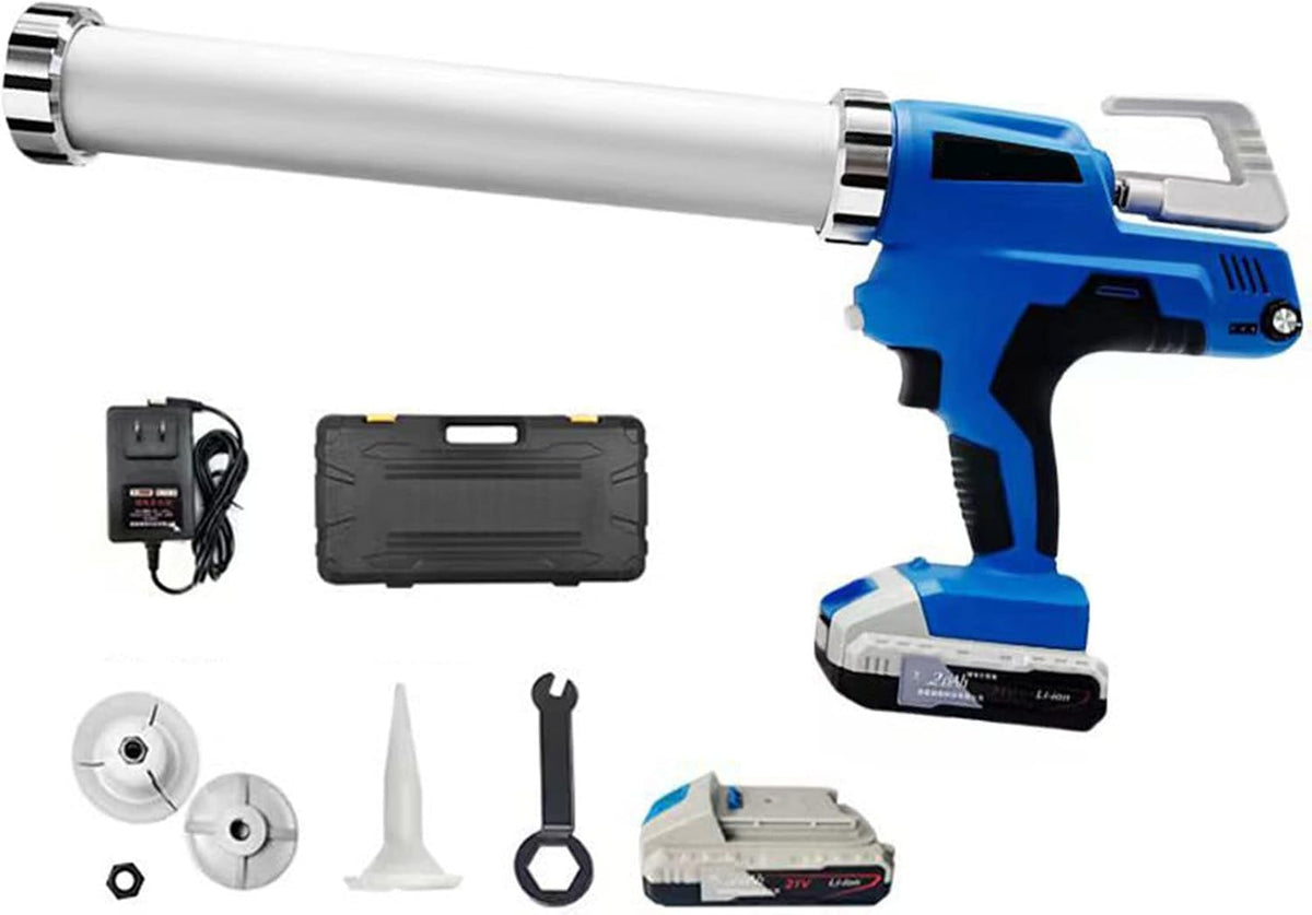 YXFAZPP Pistolets à calfeutrer, 21 V, Gris/Blanc, Pistolet à mastic électrique, pistolet à colle d'étanchéité