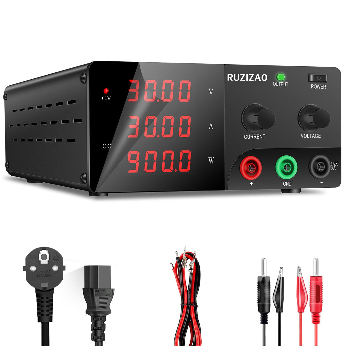 RUZIZAO Blocs d'alimentation, 30 V, 900 W, Noir/Rouge