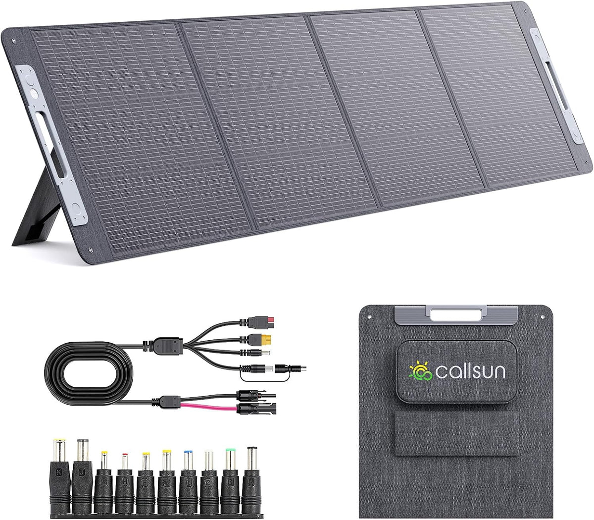 Callsun panneau solaire, 220 W, Gris/Noir, Portable, N-Type 16BB Cellule Solaire Monocristalline, Indice d'Étanchéité IP67
