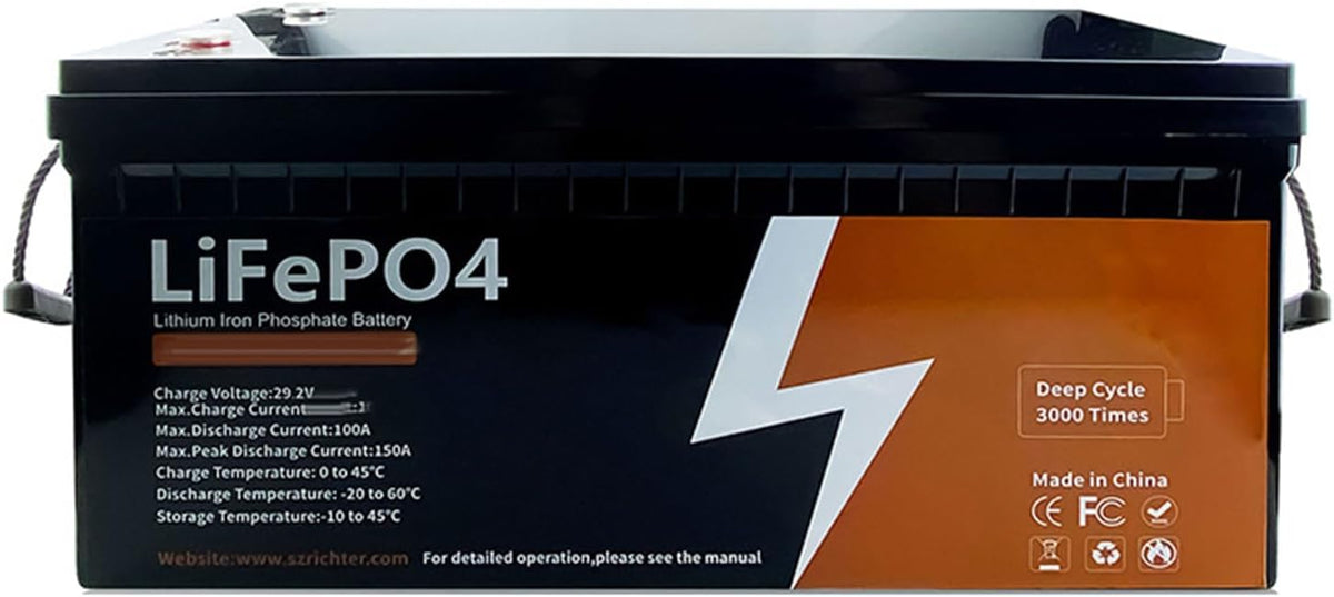 HJGHY batterie, 12,8 V, 50 Ah, 100 Ah, 200 Ah, 25,6 V, Noir/Marron, s LiFePO4 et 51, 2 V pour Le Stockage d'énergie Solaire photovoltaïque Domestique