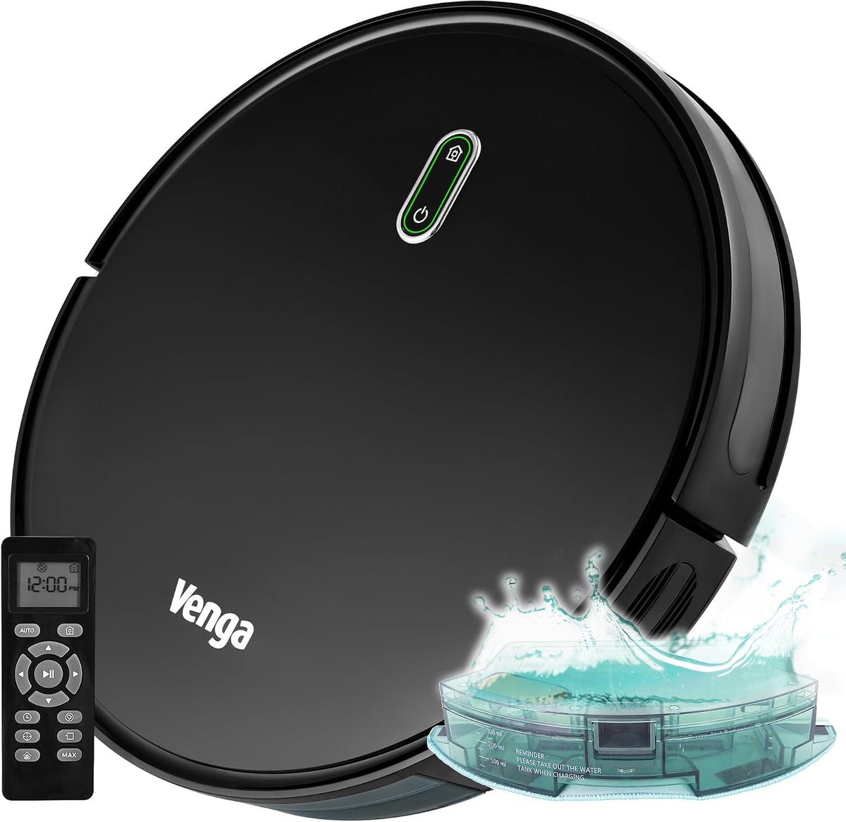 Venga! robot aspirateur, Noir, carrelage
