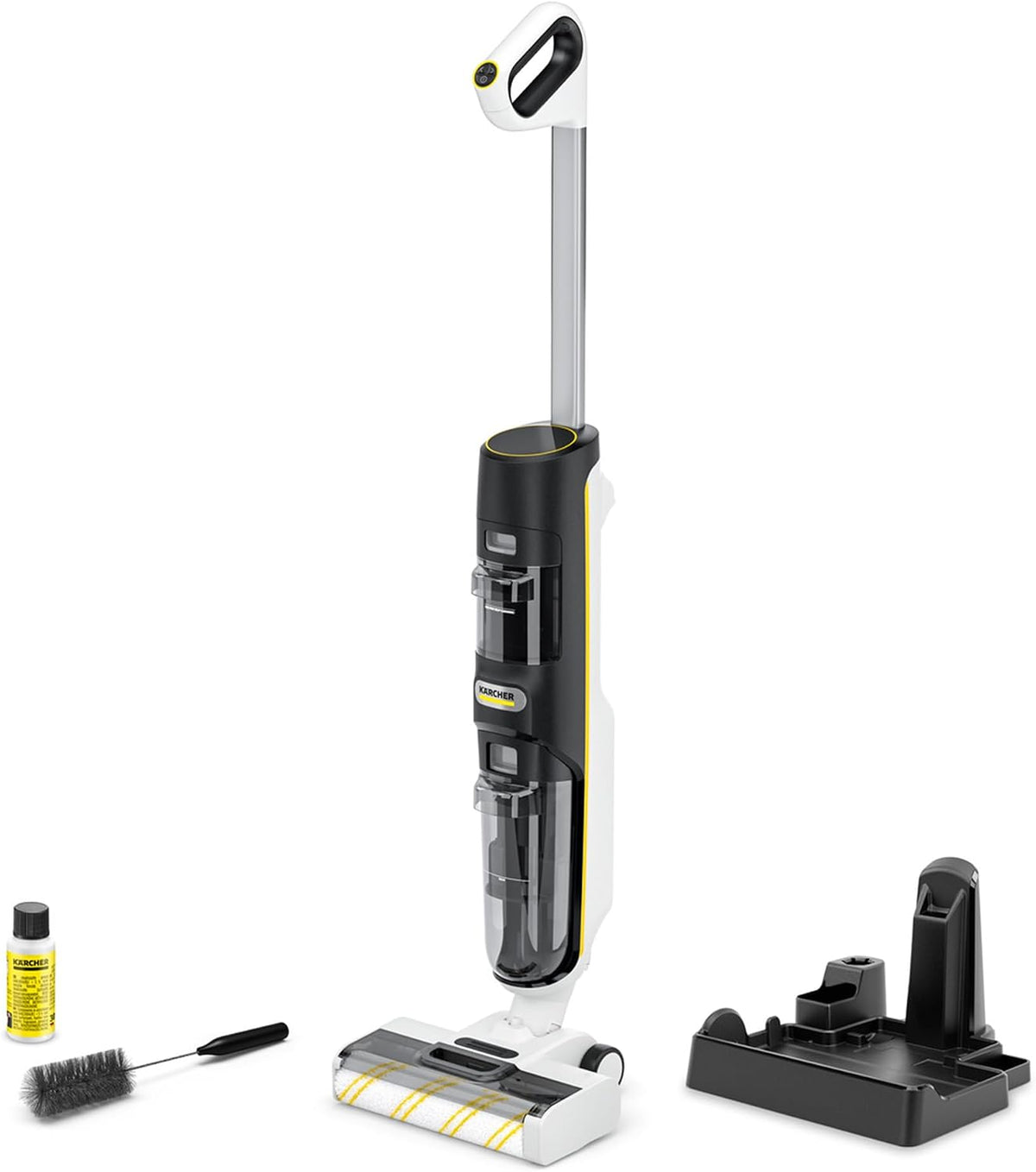 KÄRCHER Aspirateurs balais et balais électriques, 200 m, Blanc/Noir, Aspirateur-Laveur FCV 4, 4 Modes de Nettoyage