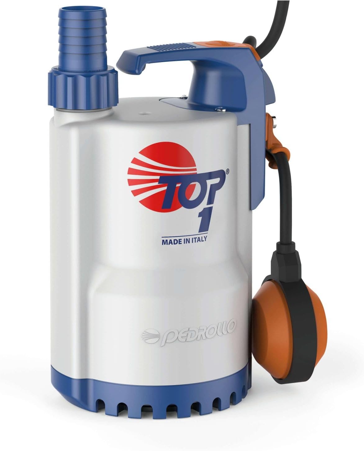 Pedrollo Pompes de relevage, 0.25 Kw, Gris/Blanc, Pompe De Relevage Top 1 Eau De Pluie Avec Flotteur Mono 4.8 M3/h