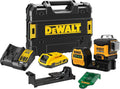DEWALT Traceurs de ligne laser, 3 x 360, 12 V, 18 V, 2 Ah, Vert, - Niveau laser multiligne ° XR / - faisceau - 1 batterie - DCE089D1G18-QW