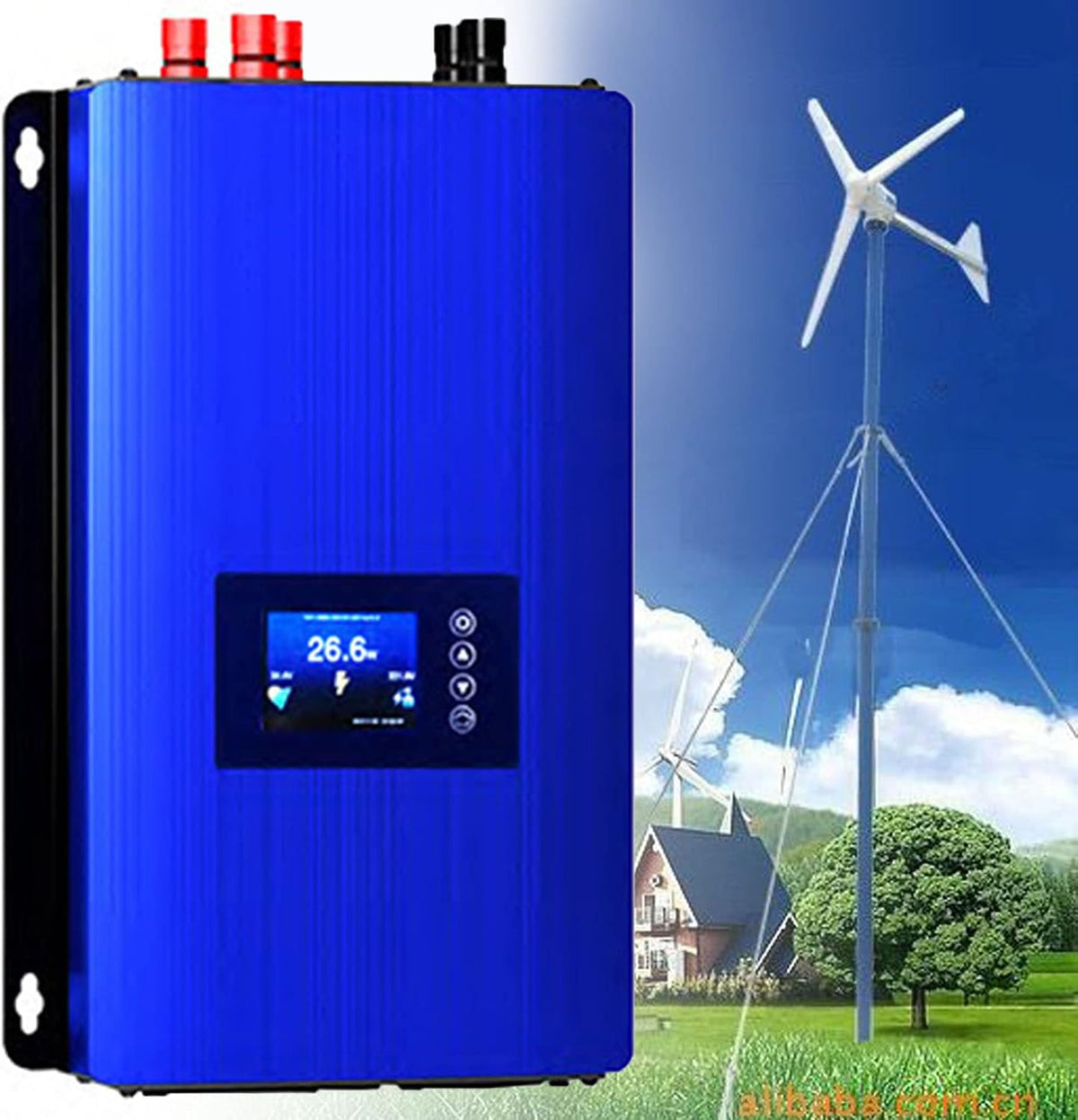 XDLYWUZIQ groupe électrogène, 1000w, 2000w, 65v, 90v, 220v, Bleu/Vert, Onduleur D'énergie éolienne /, Onduleur Hors Réseau à Onde Sinusoïdale Pure