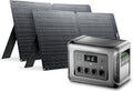 ALLPOWERS Groupes éléctrogènes, 1056 Wh, 100 W, Gris/Noir, R1500 Lite Station Électrique avec 2 Panneaux Solaire