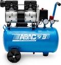ABAC Compresseurs d'air, 8 Bar, 24 litres, 59 dB, Bleu/Noir, Compresseur d'Air Silencieux EASE-AIR 24, Compresseur d'Air sans Huile