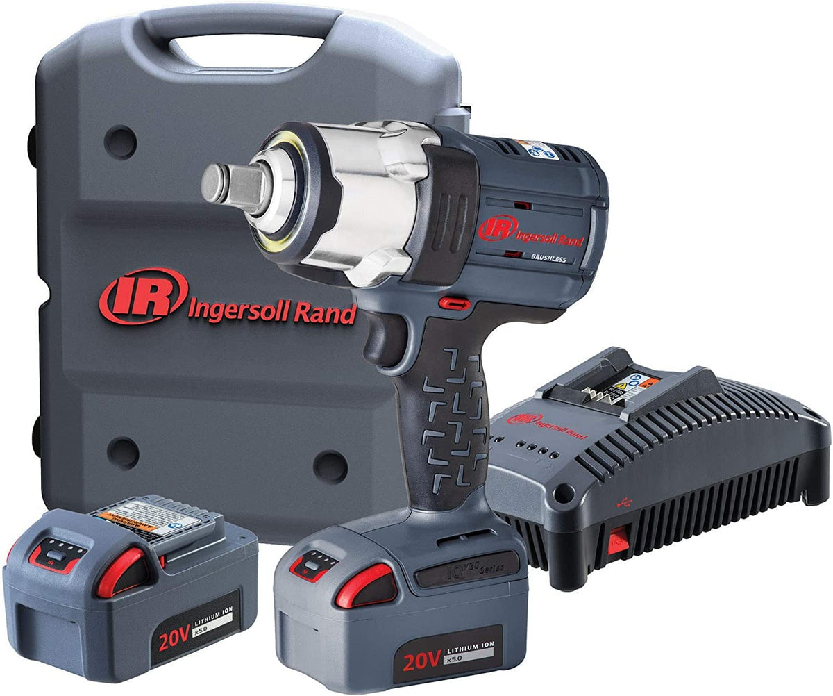 Ingersoll-Rand Visseuses à choc, 19 mm, 20 V, 5 Ah, Bleu/Gris, W7172-K22B-EU Clé à Choc Sans Fil