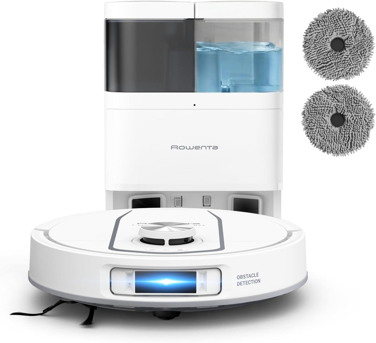 Rowenta robot aspirateur, Blanc, X-PLORER Serie 580 Max, Auto-Nettoyage et séchage des serpillières, Collecte Auto de la poussière
