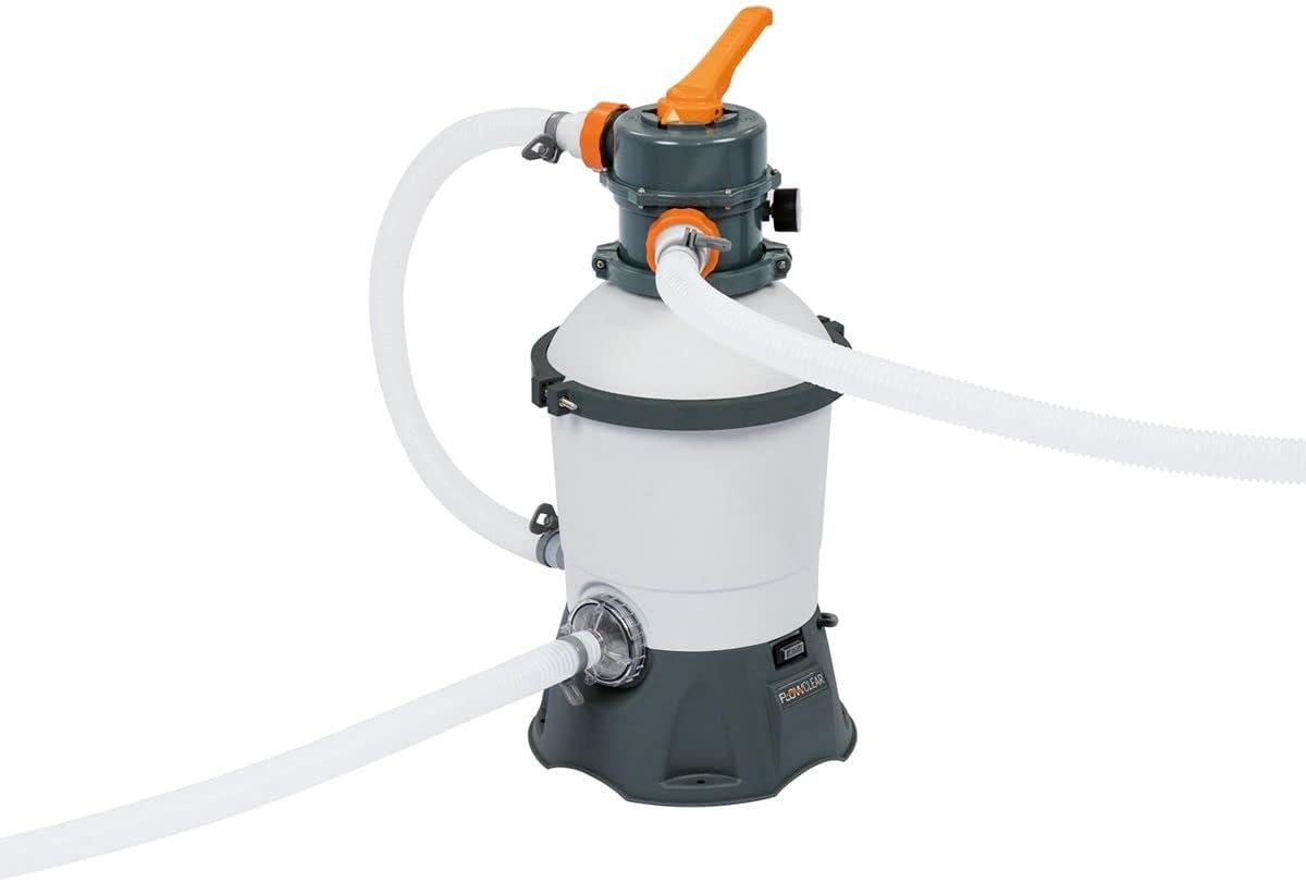 Bestway Accessoires et pièces détachées, 3028 l, Blanc/Gris, 58515 Flowclear Pompe de filtration à sable pour piscines hors sol