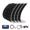 YINGGUANG Panneaux solaires monocristallins, 1050 ⅹ 530 ⅹ 2,5 mm., 400 W, 100 W, 12 V, Noir/Gris, Kit de 4 panneaux solaires flexibles