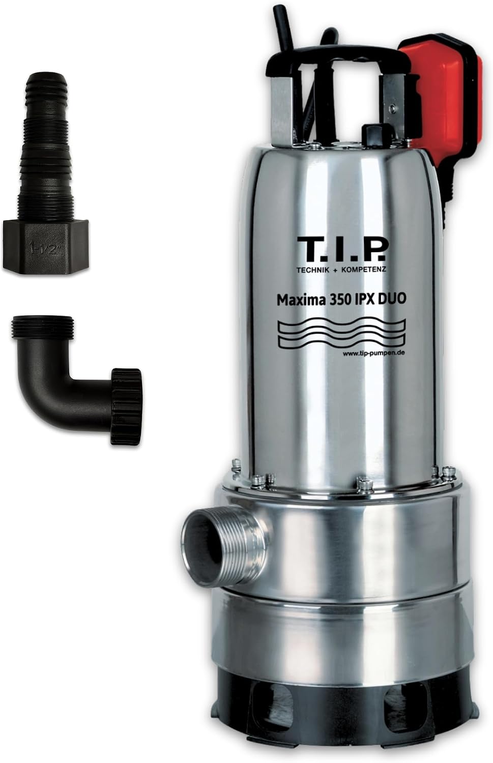 T.I.P. Pompes de relevage, 20000 l, Gris/Noir, Maxima 350 IPX Pompe Submersible Eaux Usées et Claires