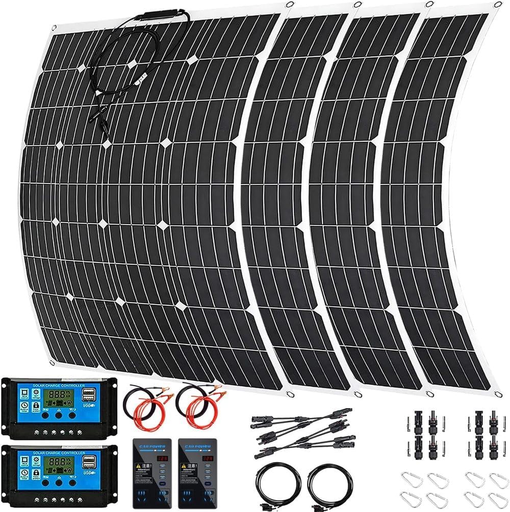 TPTAWF onduleur, 1600 W, 4 x 400, Noir/Gris, Kit panneau solaire, panneau solaire flexible