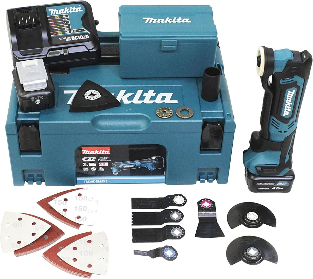 Makita Outils rotatifs multifonction, Bleu/Noir, Outil de multi fonction TM30DSMJX5
