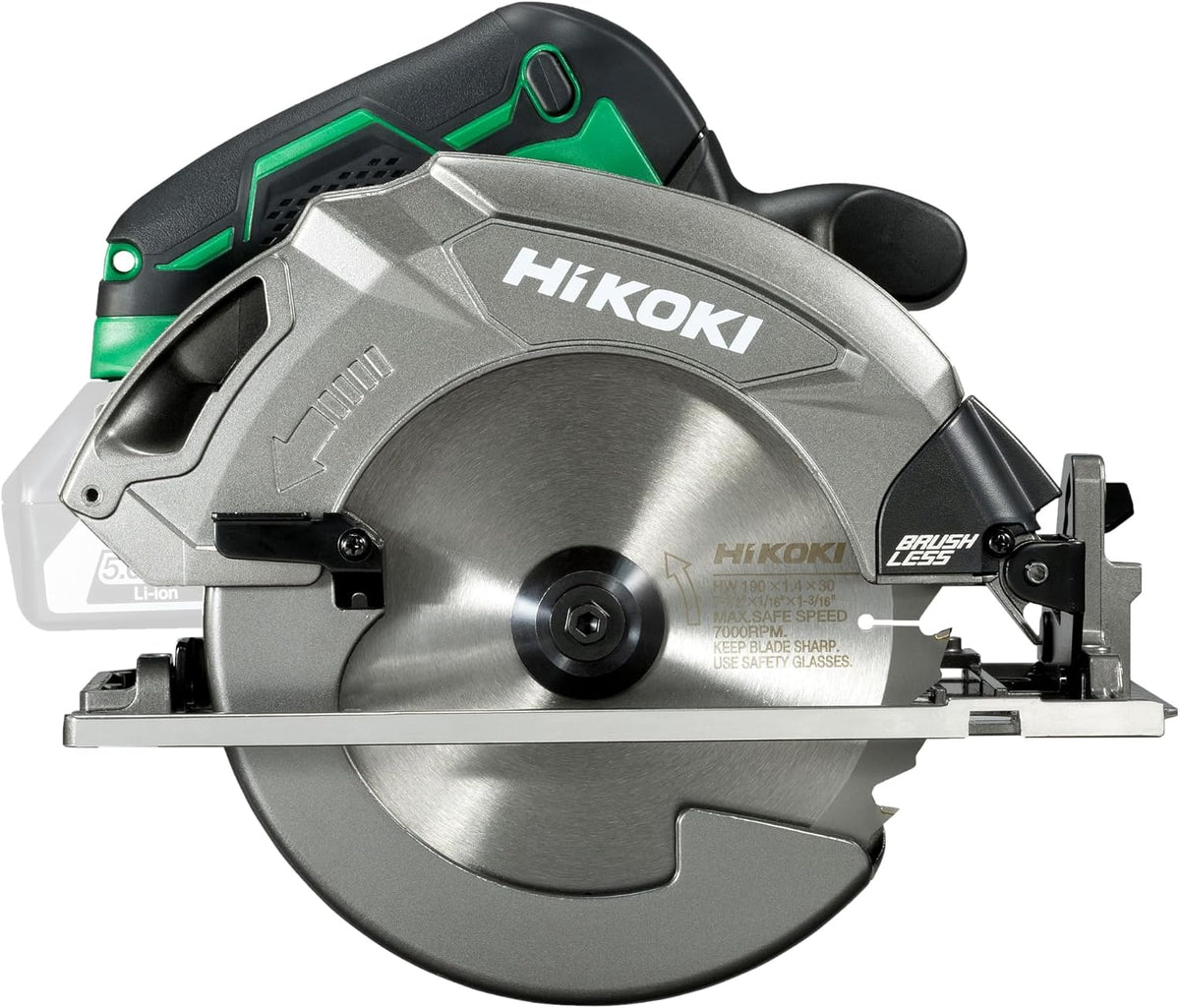 HIKOKI scie circulaire, 18 V, 190 mm, Gris/Noir, C1807DA Sans Fil, Brushless