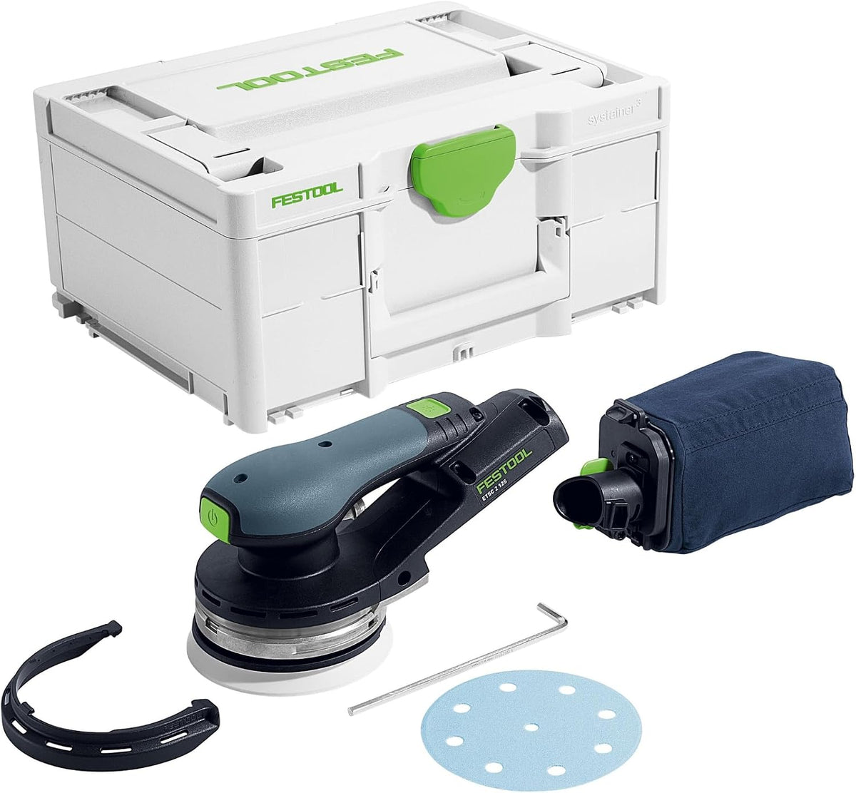 Festool Ponceuses excentrique, Blanc/Gris, Ponceuse Excentrique sans Fil ETSC 2 125 - Basic