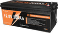 yeagulch batterie, 12 V, 200 Ah, Noir/Orange, Lithium LiFePO4 BMS 200A 15000 Cycles