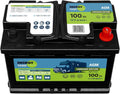 EnergyTank batterie, 12 V, 100 Ah, Noir/Vert, AGM à Décharge Lente pour Camping-Car et Bateau