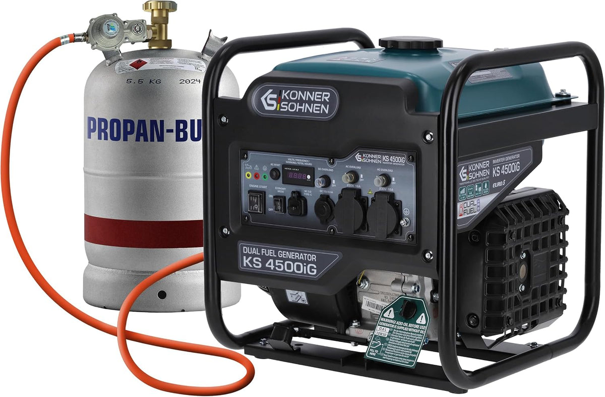 K&S Könner&Söhnen groupe électrogène, 230 V., 4500 W, Noir/Gris, KS 4500iG Générateur Inverter (gaz/essence)
