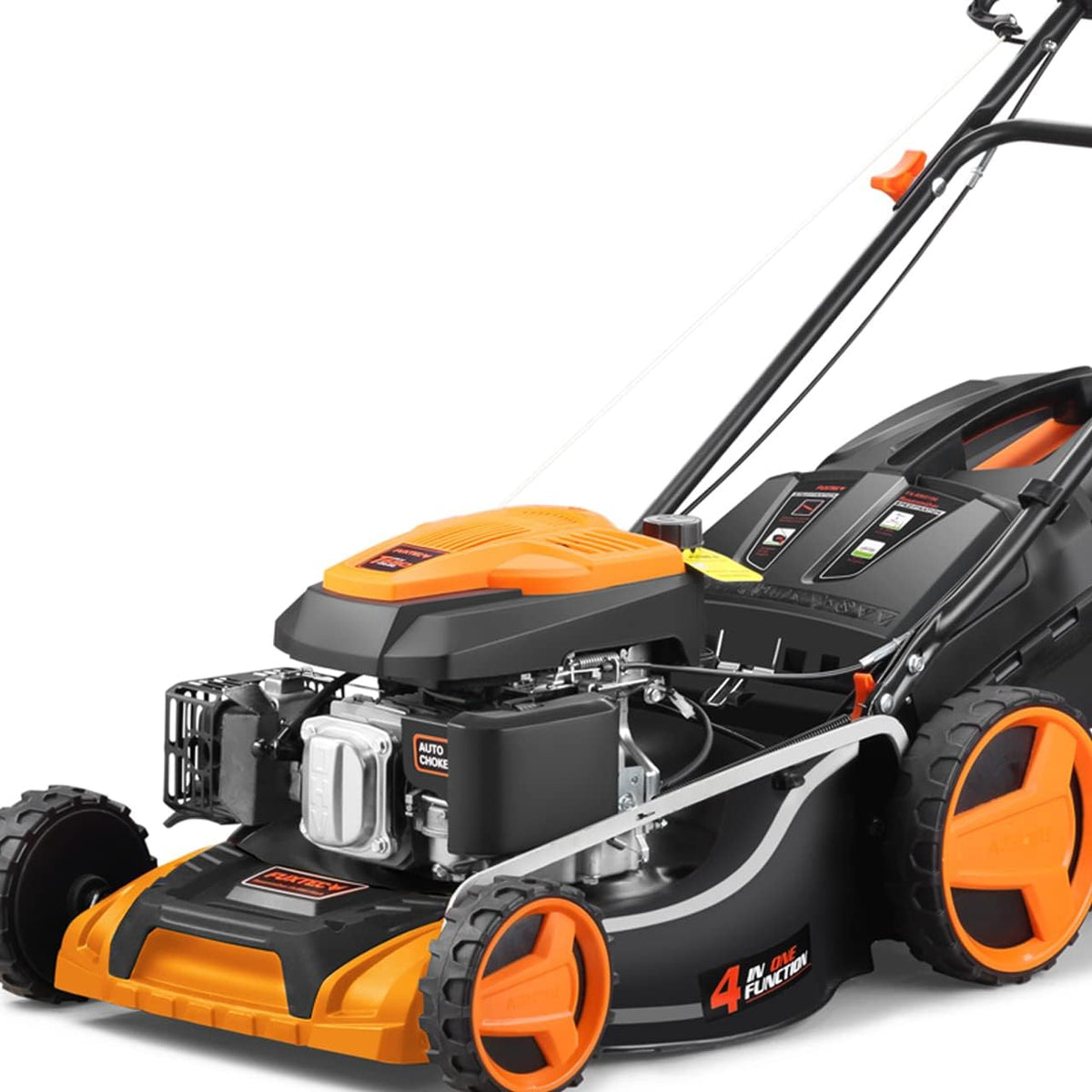 Fuxtec tondeuse à gazon, 51 cm, 60 L, Noir/Gris, Tondeuse Thermique autotractée à Vitesse réglable FX-RM5196PRO