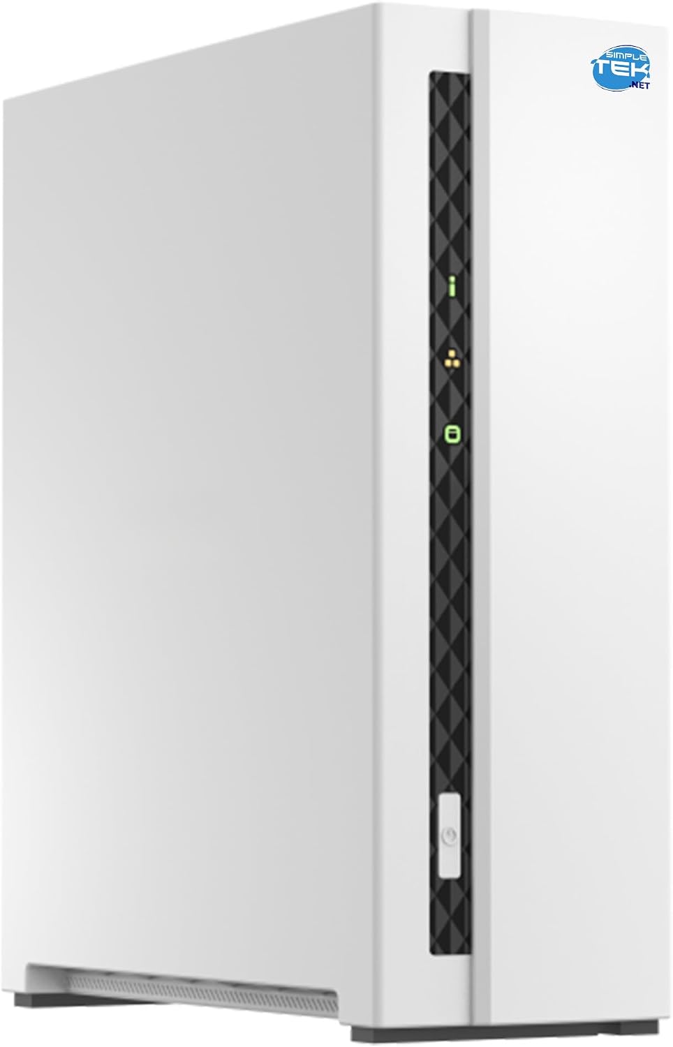 SIMPLETEK Boîtiers, 3,5 pouces, Gris/Blanc, - Système de stockage réseau domestique NAS avec 2 Go de RAM, 1 baies pour disques durs